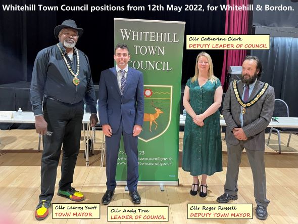 Whitehill Town Council Council Meeting May 2022 picture of 4 councillors