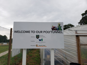 welcome to the polytunnel sign