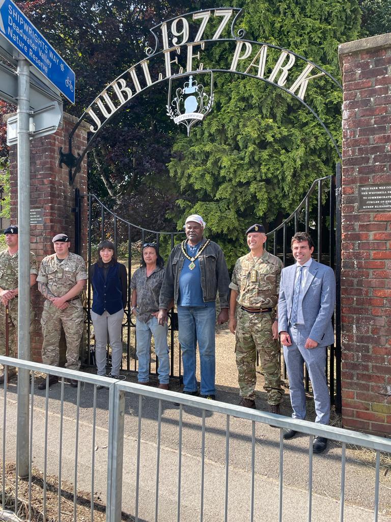 Unveiling of Sculpture with Mayor, Councillors and REME